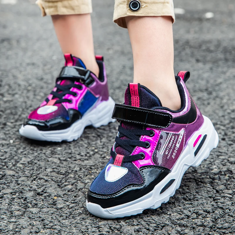 

2021New Arrival Spring Autumn Shiny Upper Children Shoes Girls Fashion Kids Sneakers Casual Toddler Sports Shoes Summer Tenis