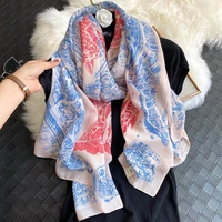 2020 new fashion autumn womens scarf animal printed hair scarf sun protective shawl cotton and linen handle luxury bandana