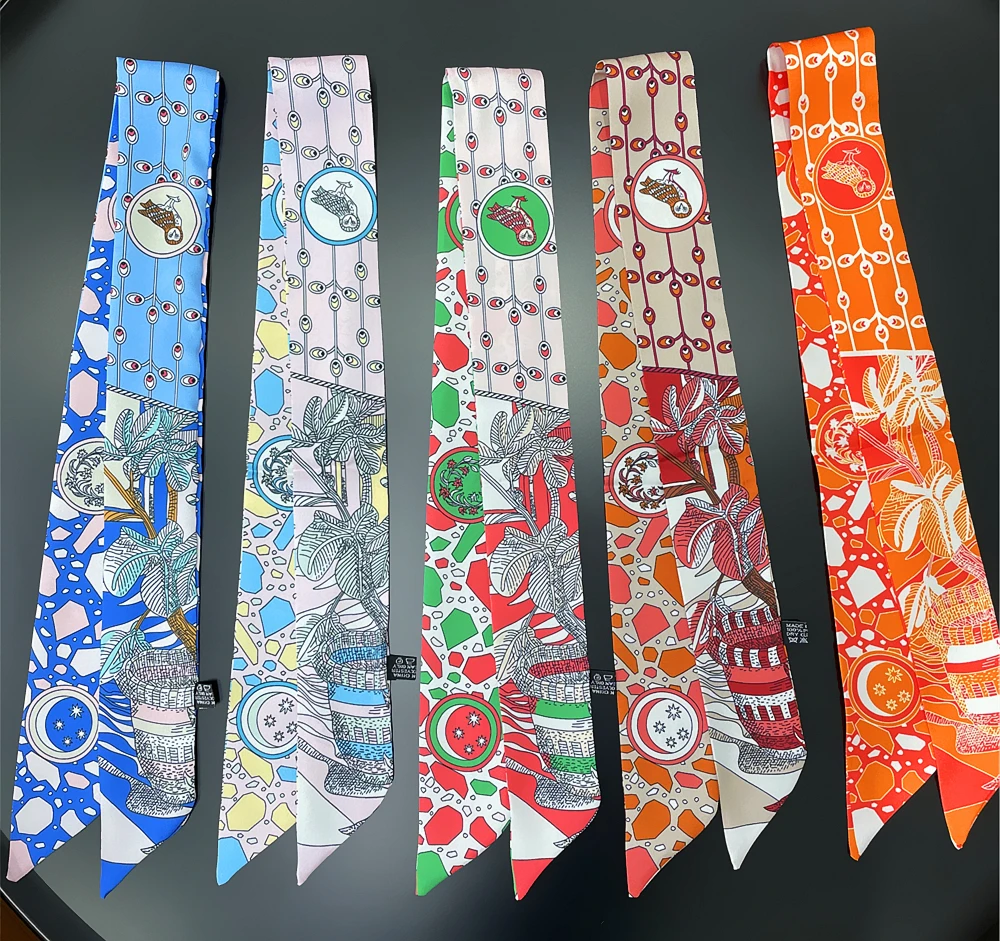 Модный летний шарф 2023, роскошный брендовый дизайн, Женская облегающая сумка, шарфы, повязка на голову, шелковый шарф для женщин, повязка на голову