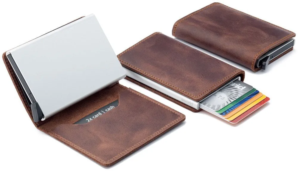 Кошелек из телячьей кожи, Rfid, блокирующий держатель для кредитных карт, 485 натуральная кожа, унисекс, визитница, алюминиевая открытка-коробка, кошелек