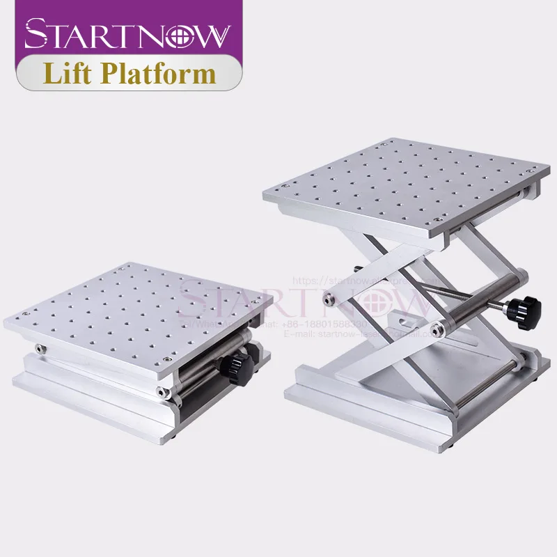 Startnow Lift Platform 200x200mm One Dimensional Stainless Steel Adjustable Manual Lifting Table For Laser Marking Machine enlarge