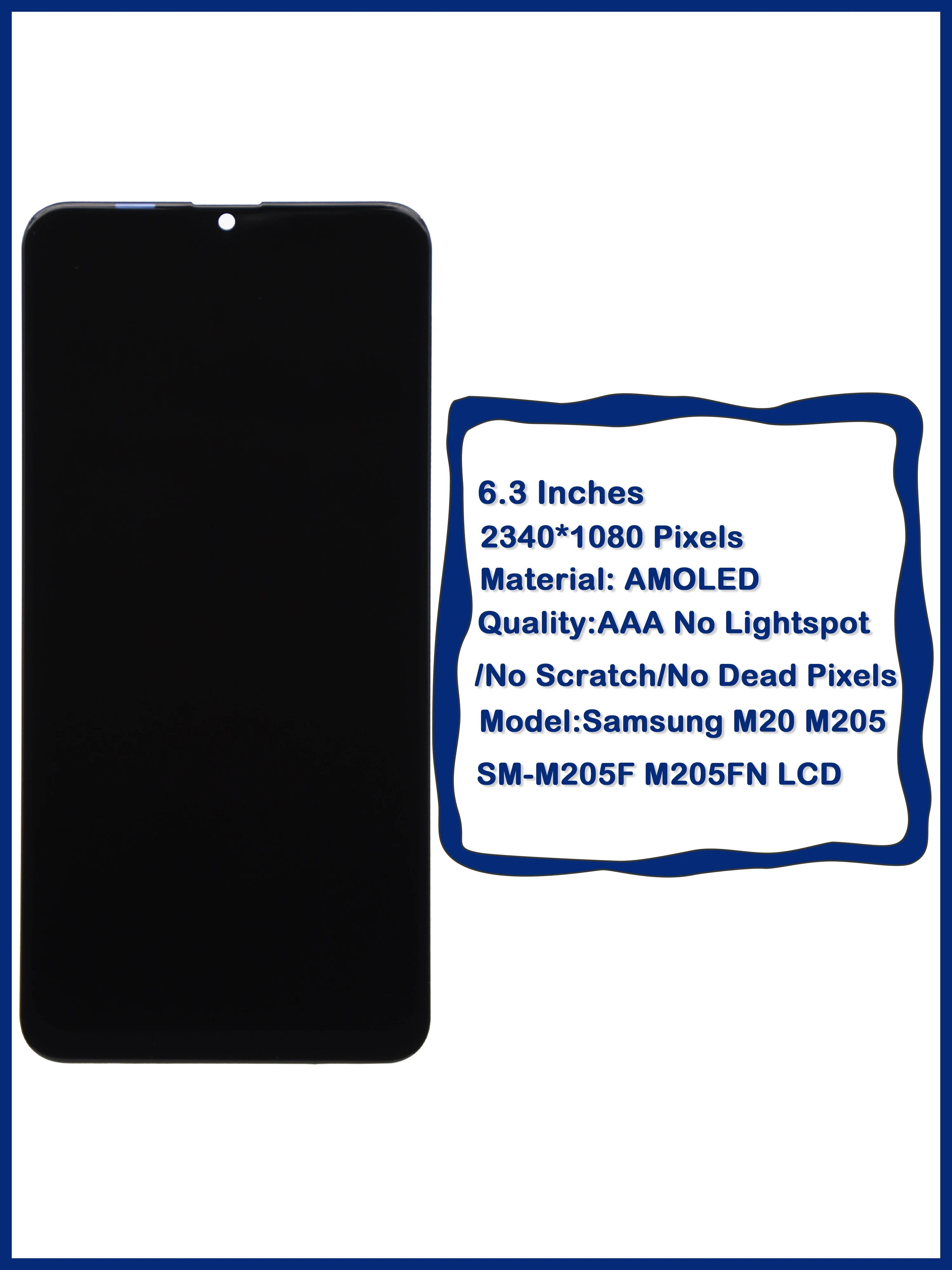 6 3 &quotAMOLED для SAMSUNG Galaxy M20 2019 ЖК-дисплей сенсорный экран дигитайзер в сборе запасные