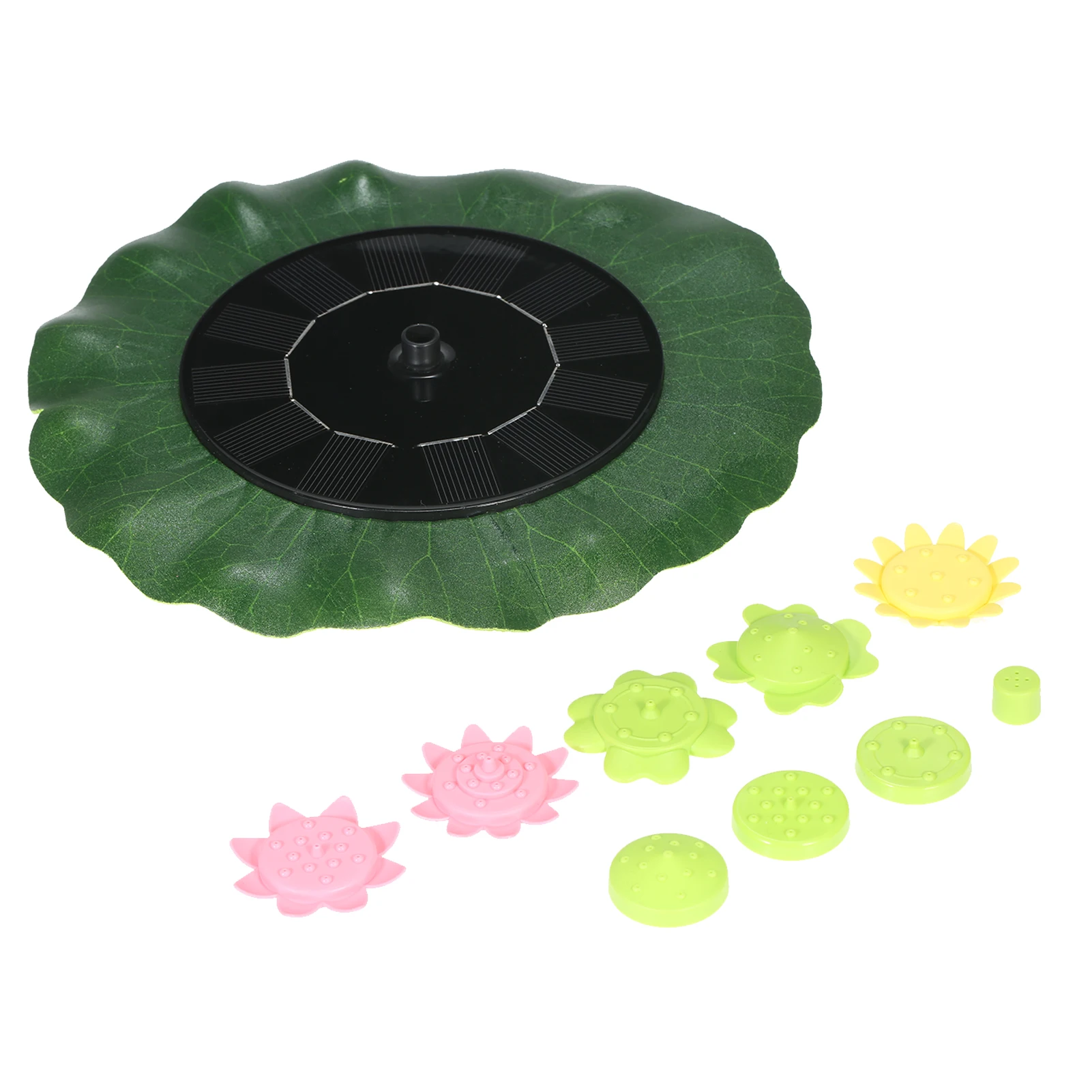 

Solar Water Fountain Pump Solar Powered Fountain Pumps in Lotus Leaf Shape with Different Nozzles