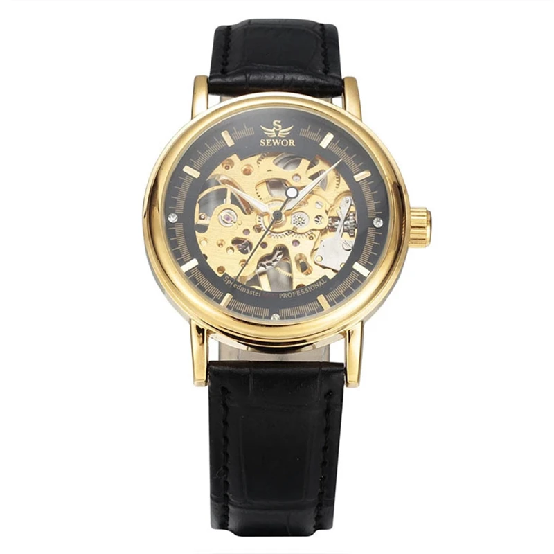 

JOJOZSEWOR new men's casual PU belt mechanical watch ordinary glass mirror