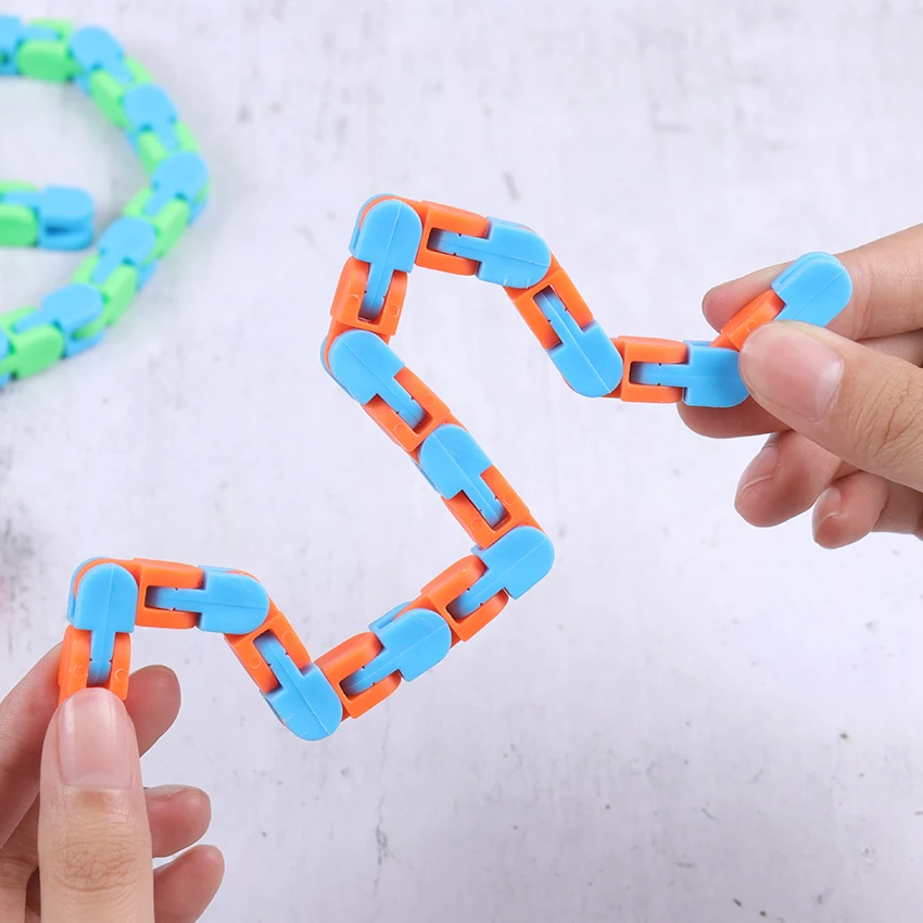 Rompecabezas de cadena de descompresi&oacute;n para ni&ntilde;os, juguete sensorial cl&aacute;sico, pistas locas, broche y clic, descompresi&oacute;n, juguetes para autismo, 1 ud.-4