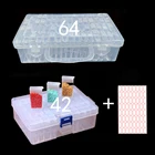 4264 сетки из прозрачного Пластик ящик для хранения с Стикеры для декорирования миниатюрных Кнопка бусины конфеты мармеладное драже Приправа Для Хранения Чехол