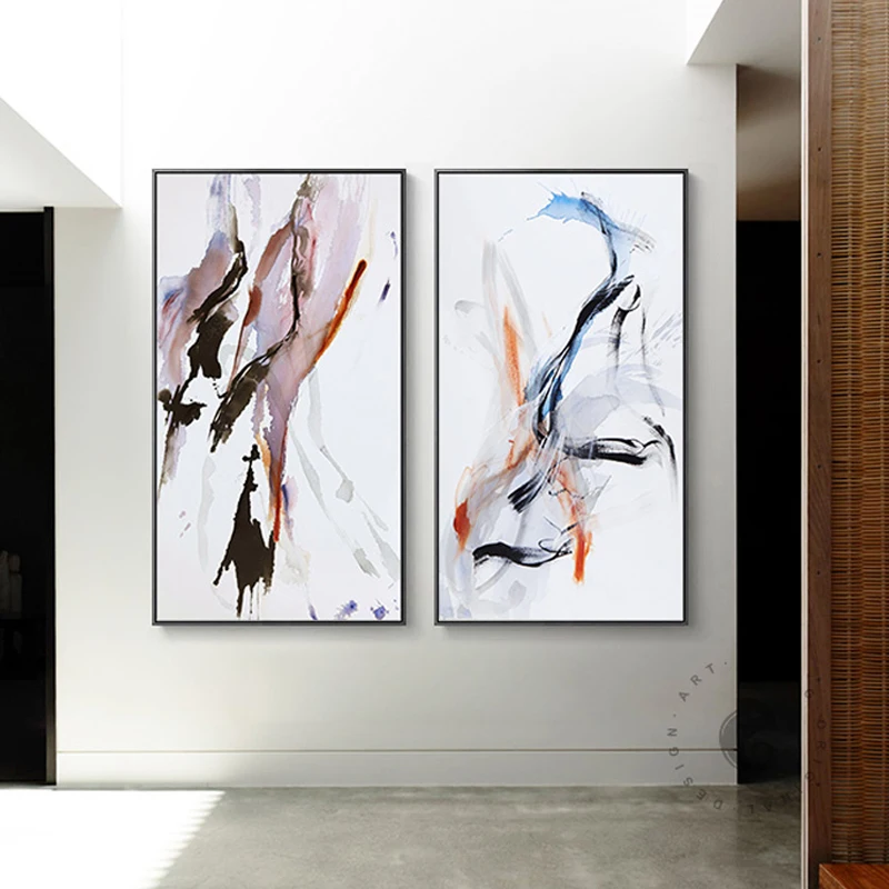 

New Chinese Style Splash Canvas Painting Abstract Posters And Prints Big Size Wall Art For Living Room Home Cuadros Decoracion