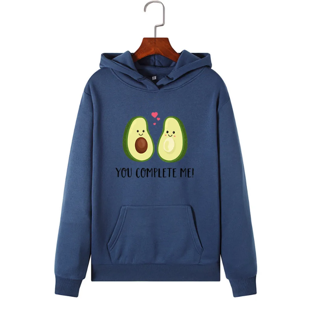 Толстовка в стиле Харадзюку Женская толстовка с капюшоном авокадо большого