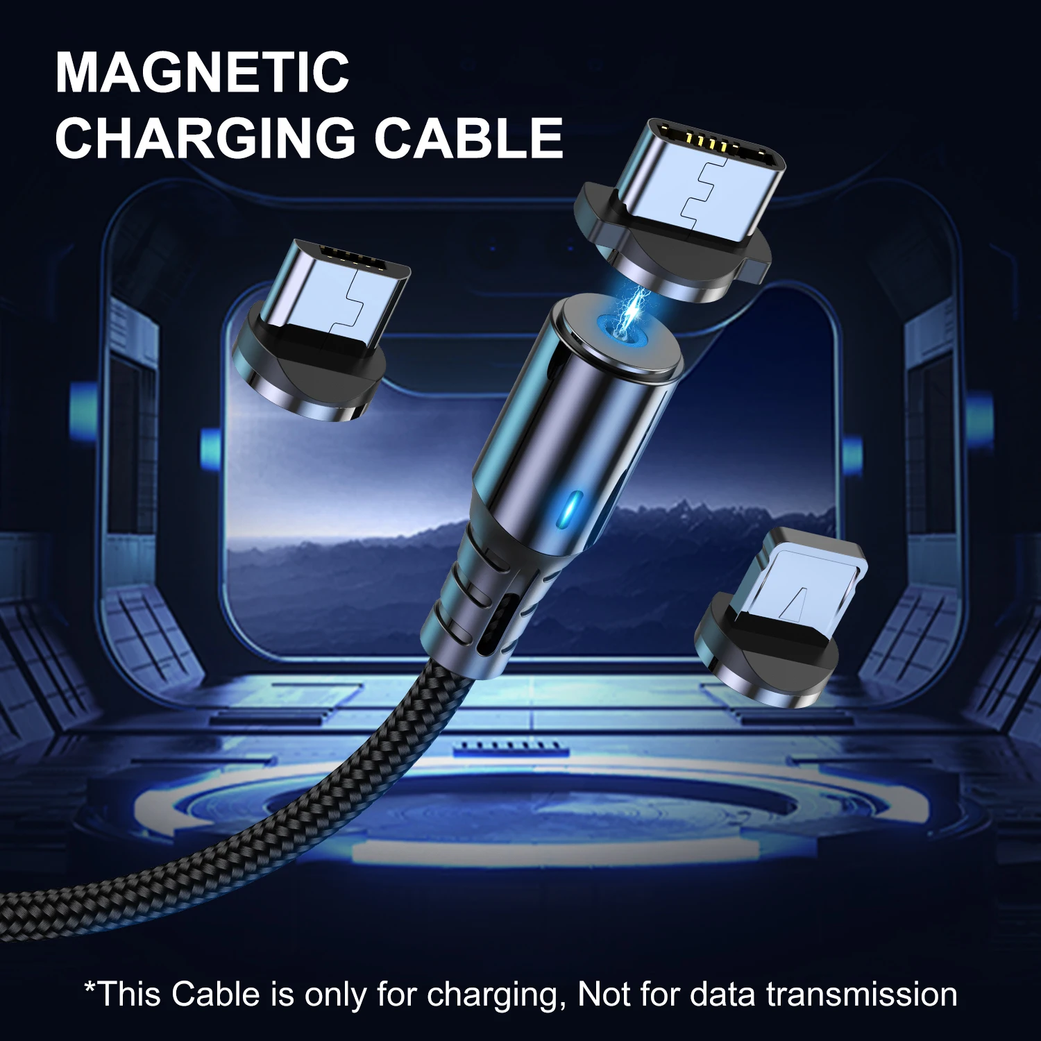 Магнитный кабель USB GTWIN с разъемом Micro/Type C/Lightning нейлоновый 2.4A|Кабели для мобильных