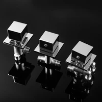 square thermostatic bathtub faucet solid brass tub faucet mixer waterfall shower 2 way diverter split 3 piece triple handle