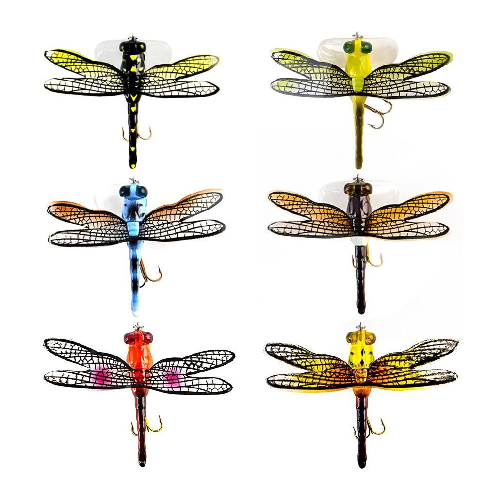 

Fishing Bait Lure Hook Weight 6g Length 75mm Life-like Dragonfly Floating Fly Fishing Flies Hairy Hook Insect Lure