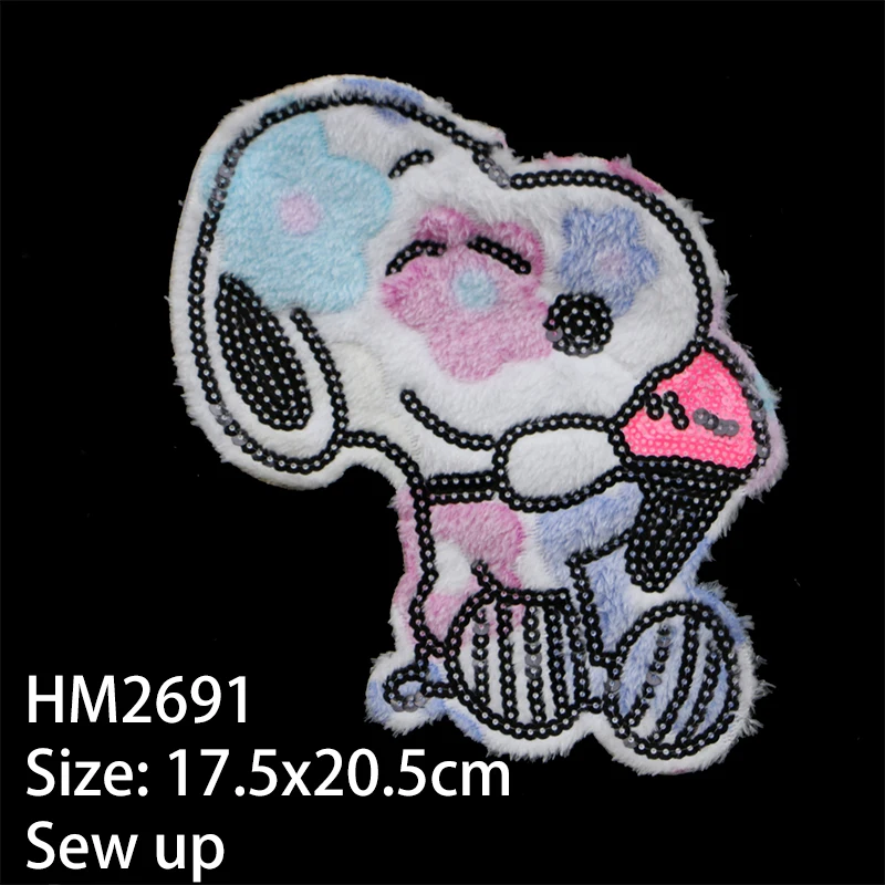 Цветная фланелевая нашивка с изображением милого медведя из черно-белой собаки