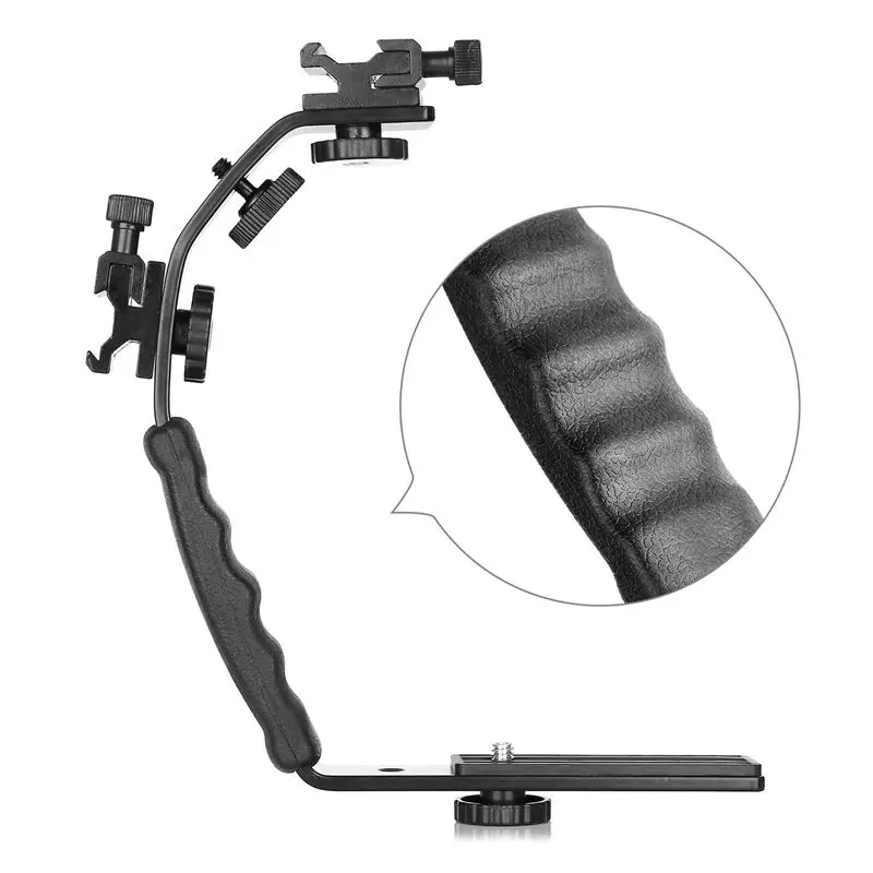 Camera L Bracket Mount Video Grip L-Bracket Dual Flash Cold Shoe 1/4 inch Tripod Screw Heavy Duty Padded Hand Dslr C | Электроника