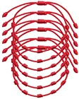 6 шт. модный красный браслет ручной работы с 7 узлами для защиты, амулет на удачу и дружба, плетеный браслет из веревки, ювелирные изделия, распродажа