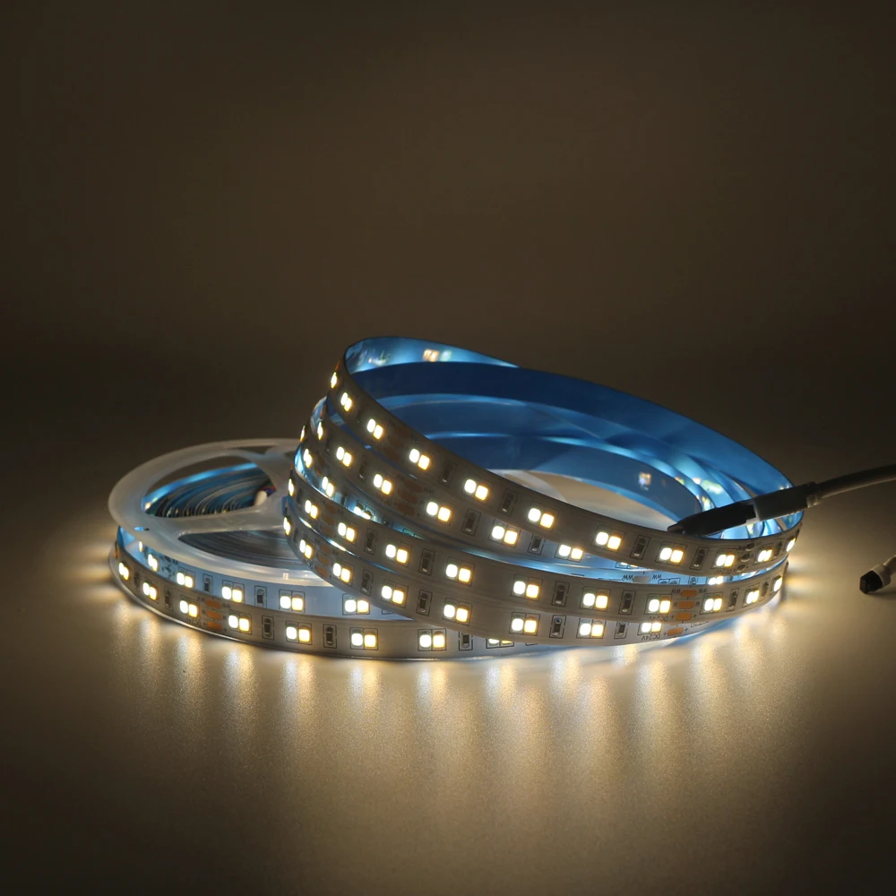 DC 12V 24V 5M двойной Цвет Светодиодные ленты светильник CCT Температура 2835 SMD с