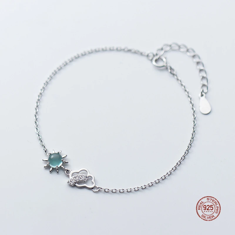 Лко Новое поступление Серебро 925 простой браслет для Для женщин камня Защита от