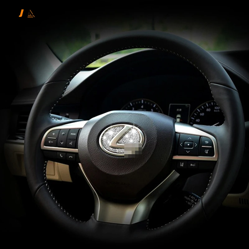 

Car Steering Wheel Logo Sticker 3D Diamond Emblem Badge Logo Decoration Circle For Honda Toyota BMW Mercedes Benz Vw Mazda Ford