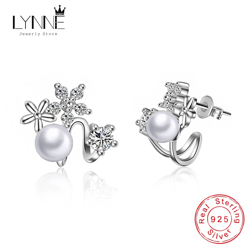 Новые Модные Изящные Жемчужные и Цветочные Стразы серьги гвоздики из