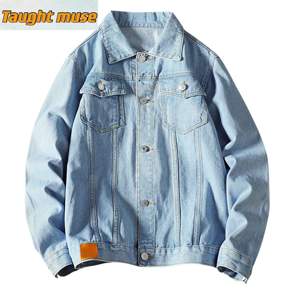 

Allthemen Mens Denim Jacket Mens Trendy Fashion Coats Cowboy Jeans Jackets Streetwear Men Outwear Clothing