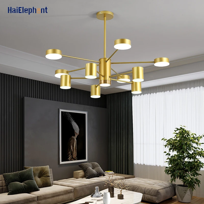 

Modern LED Chandelier Lights For Living Room Bedroom Black Gold Iron Paint Lamps Indoor Decorative Lighting Luminaire AC90-260V