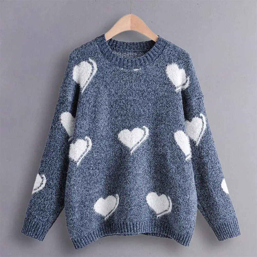 Love Women sweater Fashion Casual women Loose O-Neck robe pull Top pullover Blouse femme jersey mujer truien dames@ |