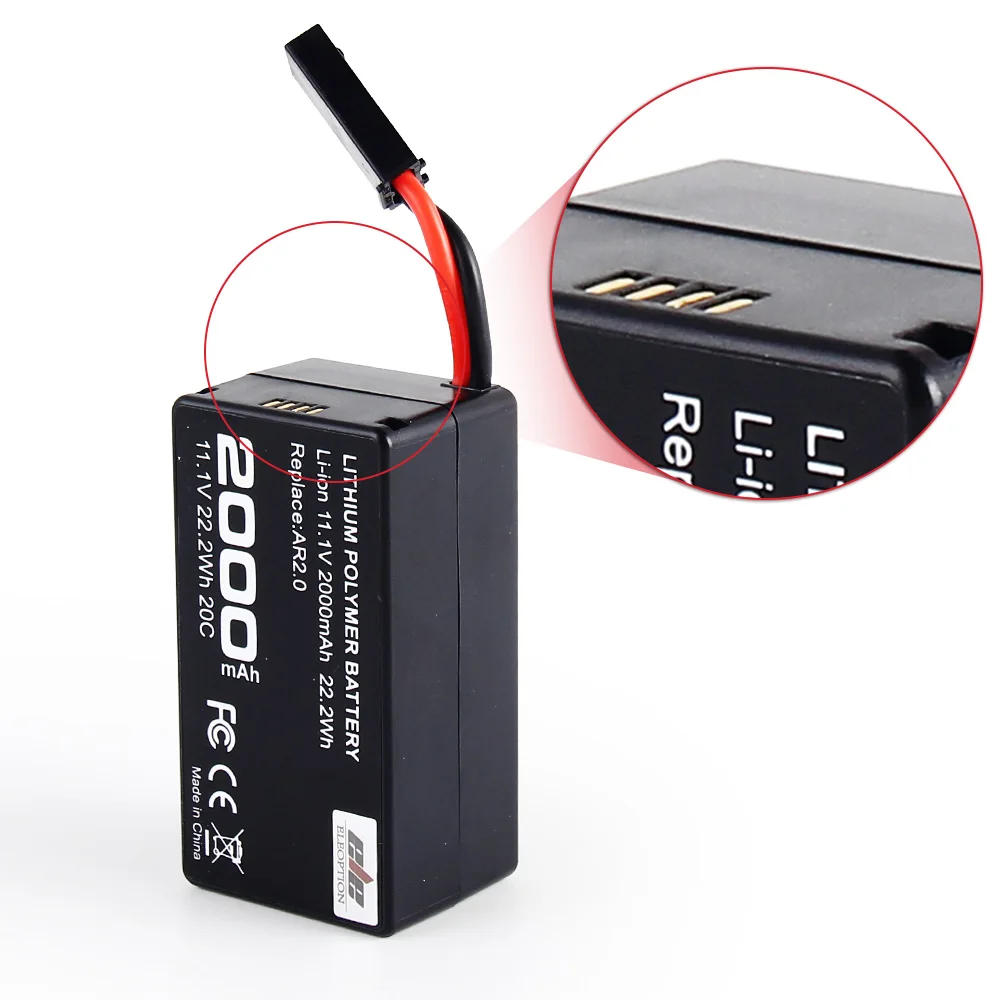 ELEOPTION 3 шт 2000mAh 11 1 V мощный литий полимерный аккумулятор для Parrot AR.Drone 2 0 Quadcopter Upgrade