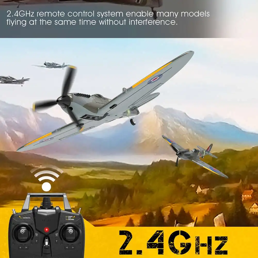 Eachine Spitfire RC Пульт дистанционного управления самолетом 2 4 ГГц EPP 400 мм Размах крыла