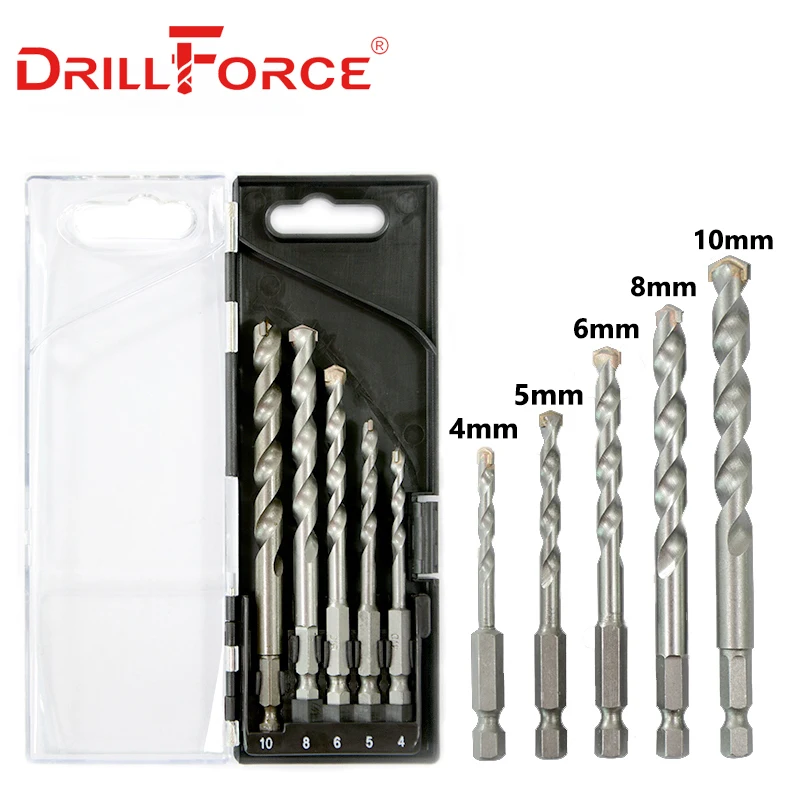 Drillforce сверла по бетону Вольфрам с твердосплавными режущими пластинами: бетон