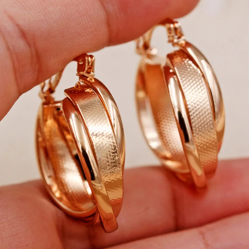 Модные серьги для женщин золотого цвета круглые золотые кольца свадебные