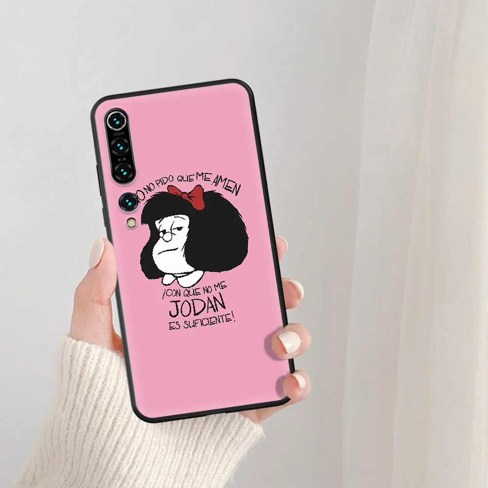 

Mafalda Cute Girl Phone Case For Xiaomi Mi Note 10 A3 9 MAX 3 A2 8 9 Lite Pro Ultra black Coque Trend Back Tpu Etui Luxury Cell