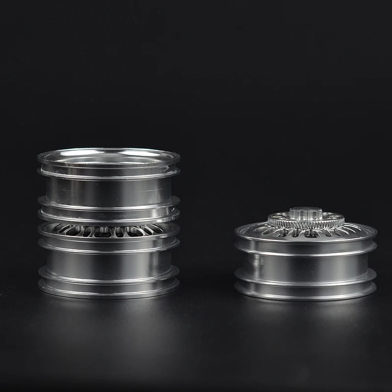 2 шт. CNC передний и задний обод колеса из металлического сплава для 1/14 Tamiya тягач RC прицеп для скалолазания грузовой автомобиль компонент