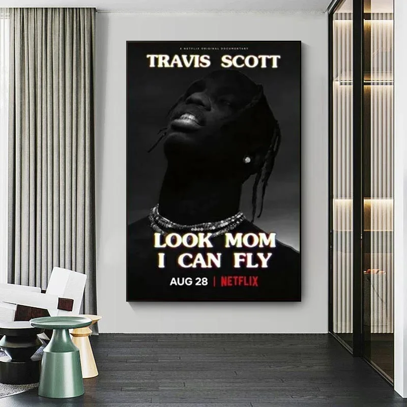 

Travis Scott Look Mom I Can Fly Posters And Prints Canvas Painting Pictures On The Wall Abstract Decorative Home Decor Affiche