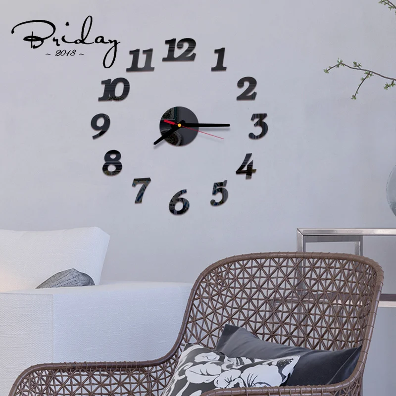 Новые Настенные часы сделай сам акриловое зеркало цифровое украшение для дома
