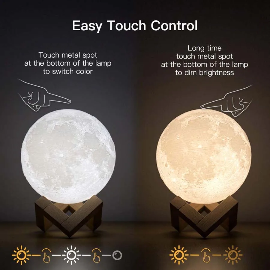 Светодиодный ночник Pint Moon перезаряжаемый с USB сенсорный выключатель затемняемое