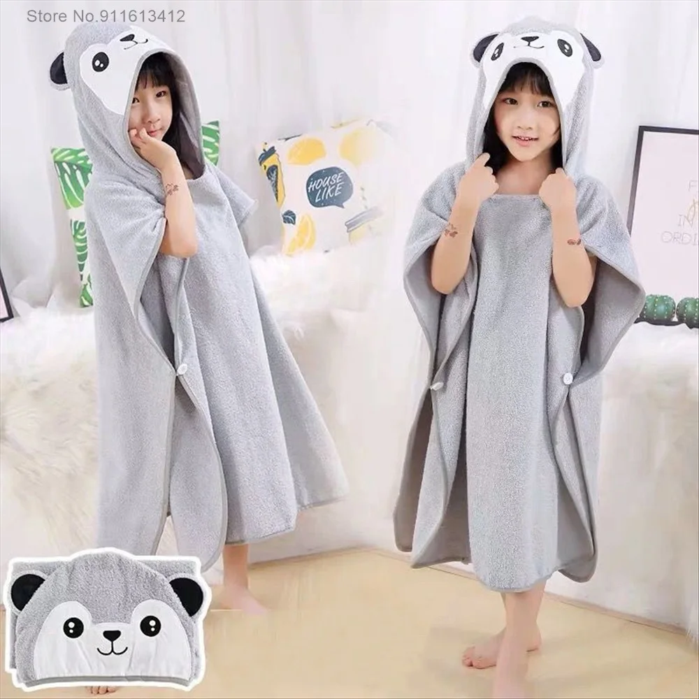 Банные полотенца с синим динозавром Детский мягкий халат из микрофибры