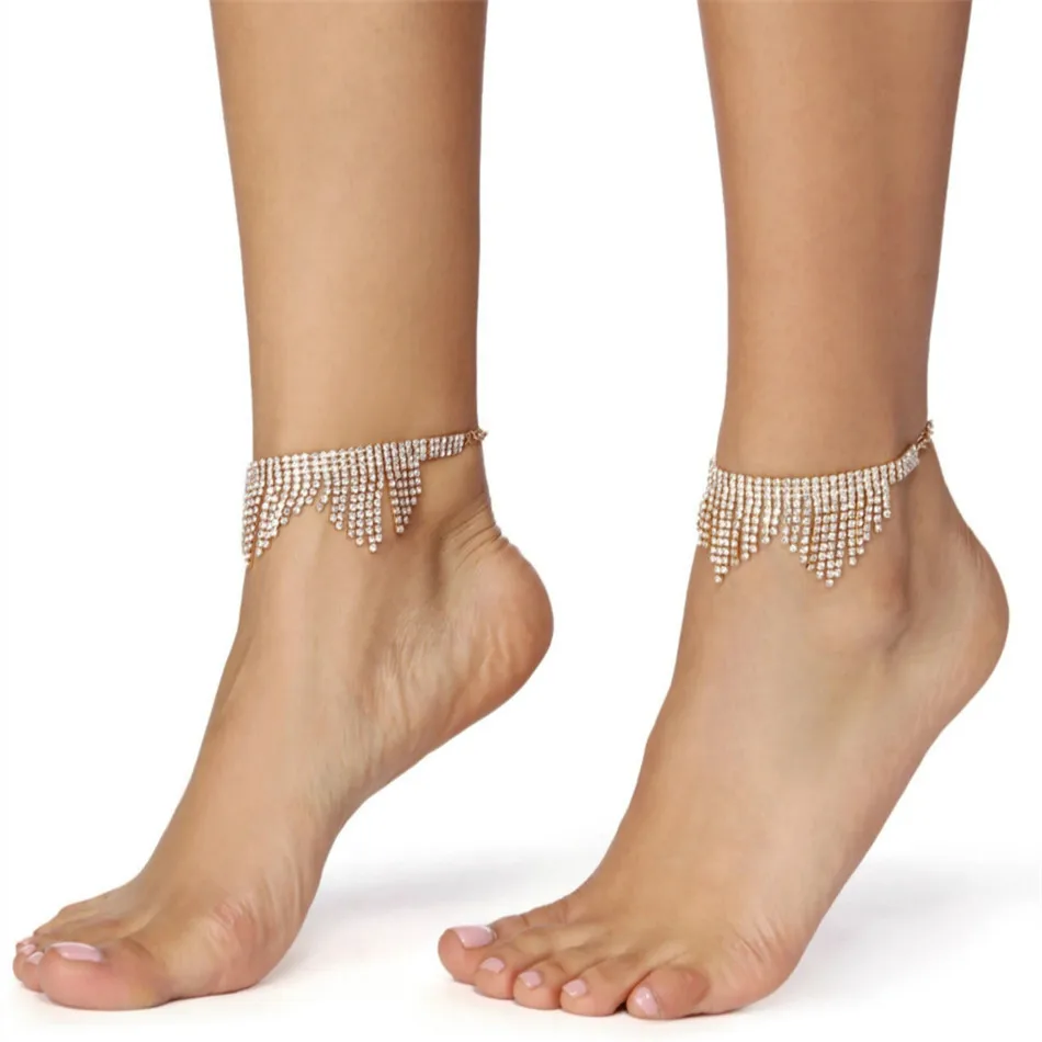 TTLIFE/2 шт. пляжный браслет со стразами и кисточками Свадебная обувь для невесты с