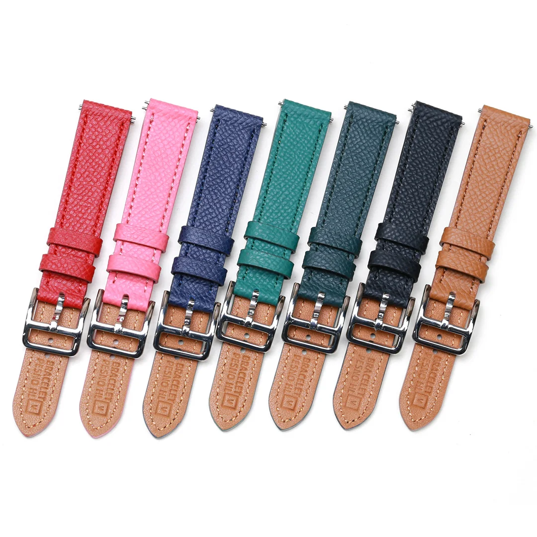 PESNO 16mm20mm Colorful Calf Skin Geniune Leather Watch Straps Lady Wrist Bands with Quick Release Pin suitable for H Hour images - 6
