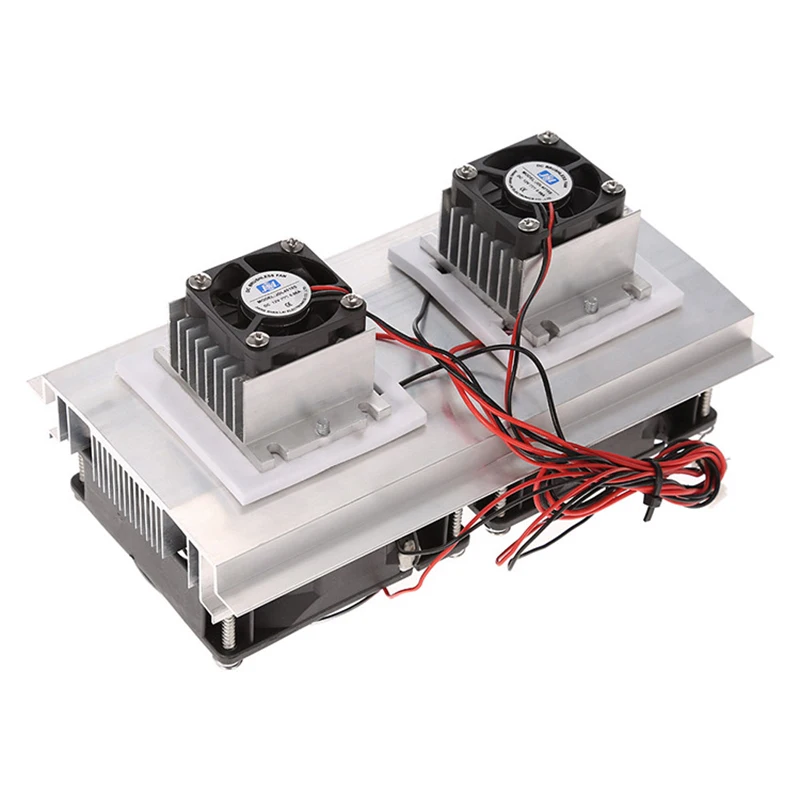 

200 x 118 x 95mm 120W Thermoelectric Peltier Refrigeration Semiconductor Cooling System Kit Double Fan