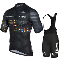new 2022 strava summer cycling jersey set sport bicycle clothing breathable men short sleeve shirt bike 19d gel pad bib shorts