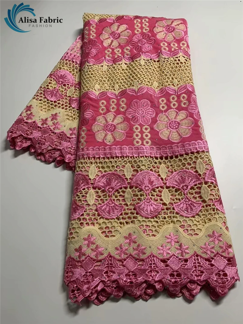 

Alisa Velvet Guipure Cord Lace Fabric High Quality African Milk Silk Water Soluble French Cord Lace Fabric For Wedding