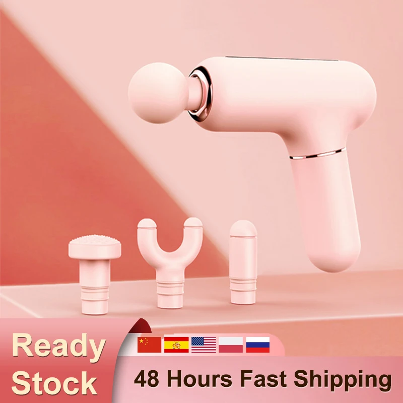 

Мини Портативный Массажный пистолет для спортсменов, перезаряжаемый ударный Массажер для глубоких тканей, 3 скорости, очень тихий для облег...