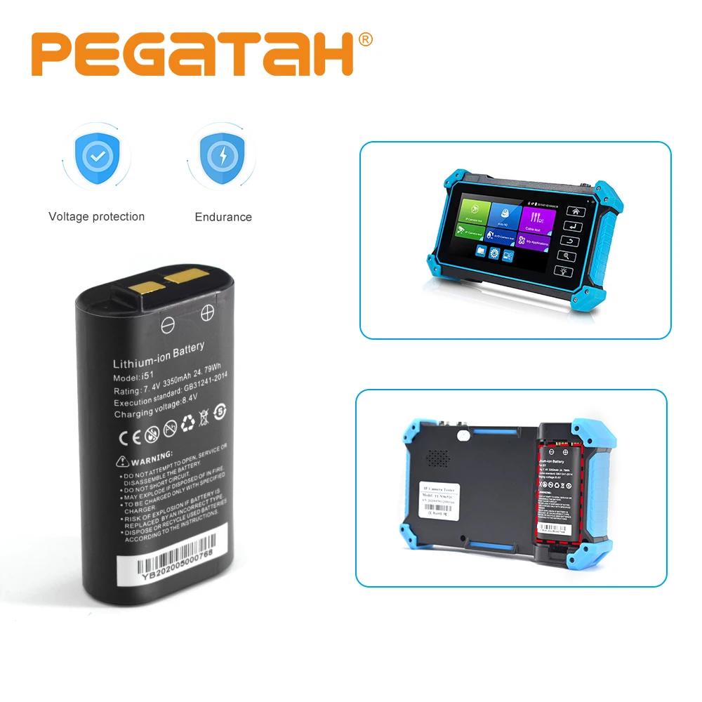 CCTV тестер батарея 7 4 V 3350mAh литий ионный полимерный аккумулятор для ip камеры 8MP CVI