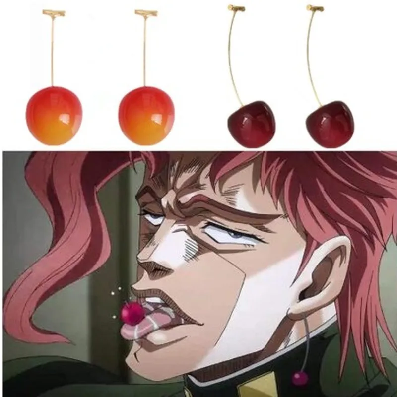 

Anime JoJo Bizarre Adventure cosplay prop JOJO Kakyoin Noriaki Cherry Stud earring Metal earring jewelry accessories eardrop