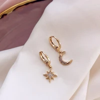 fashion classic geometric earrings asymmetric earrings star moon female korean jewelry for woman gift