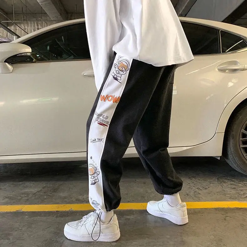 Широкие брюки для мужчин в стиле Харадзюку повседневные спортивные бега уличная