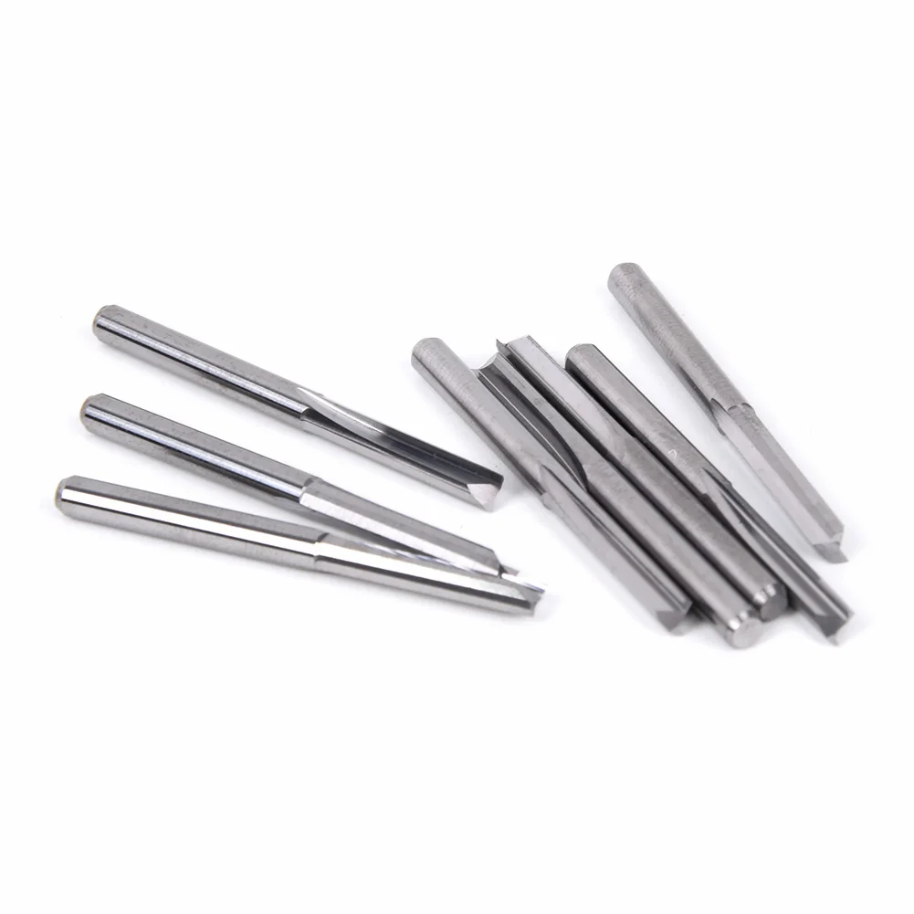 

10pcs/Set 1/8 Shank 2-Flutes Straight Slot Carbide End Mill CNC Router Bit Kit