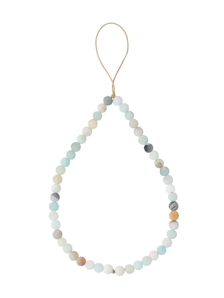 OAIITE Natural Amazonite Tiger Eye Mobile Phone Chain Strap Meditation Beads Anti-lost Lanyard Keychain Accessories Yoga Gift |