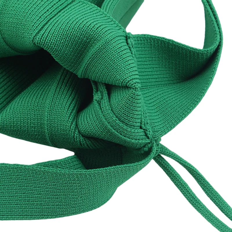 Шерстяная Вязаная плиссированная сумка лоскутные сумки для покупок на шнурке