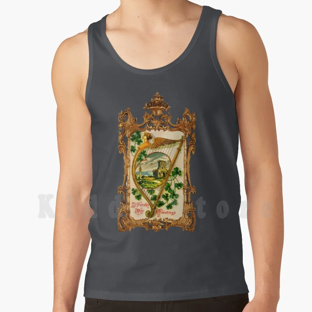 

Vintage Day Greeting Tank Tops Vest 100% Cotton Saint Is The Patron Saint Of Ireland In The 4th Century A Young British