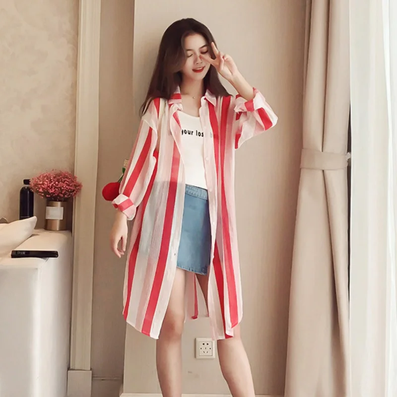 Новая длинная блуза тонкая Солнцезащитная накидка повседневные свободные